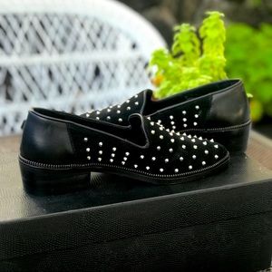 THE KOOPLES suede and leather studded loafers